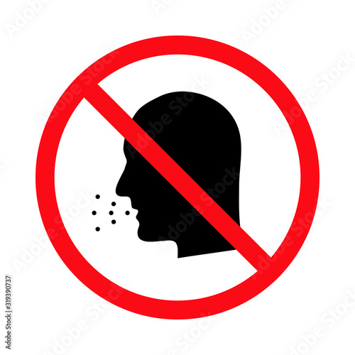 Stop virus. Quarantine vector icon.  No sneeze sign is isolated on a white background.