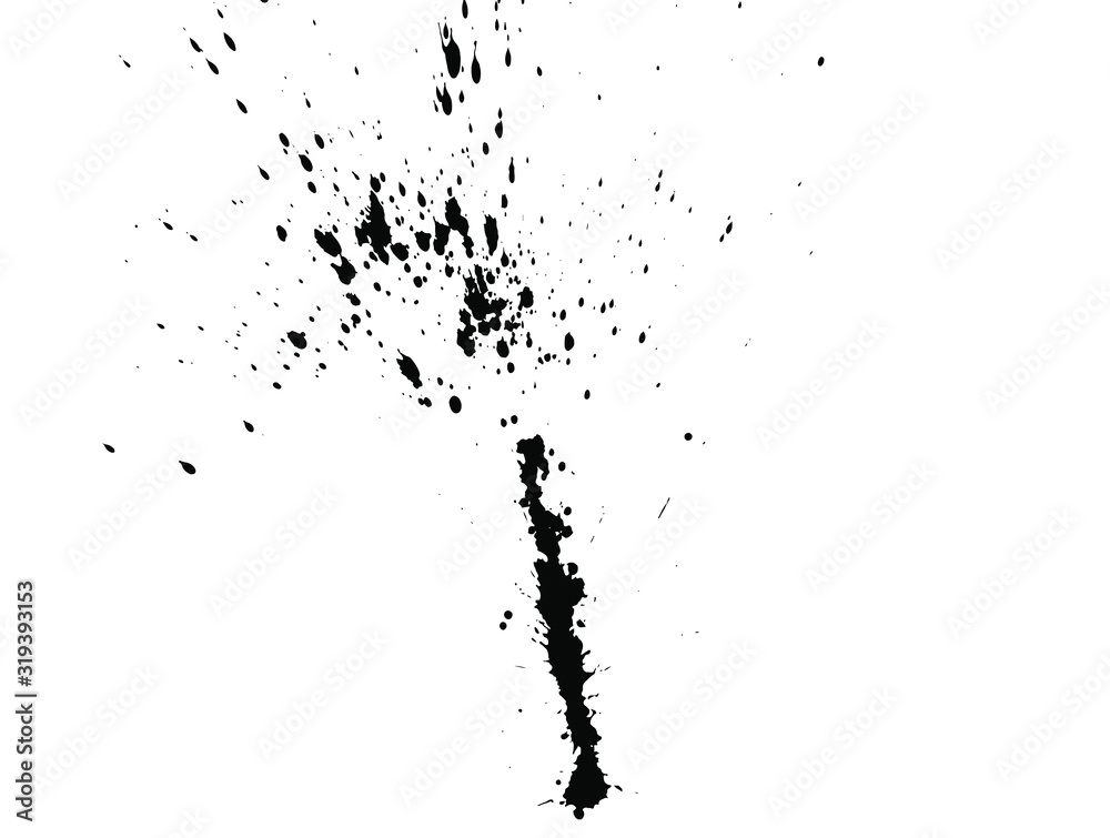 black ink splash isolated on white background. Vector EPS10