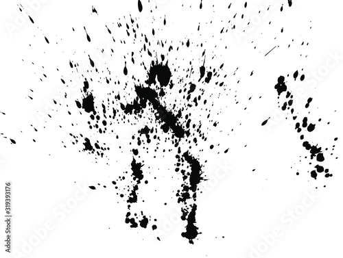 black ink splash isolated on white background. Vector EPS10