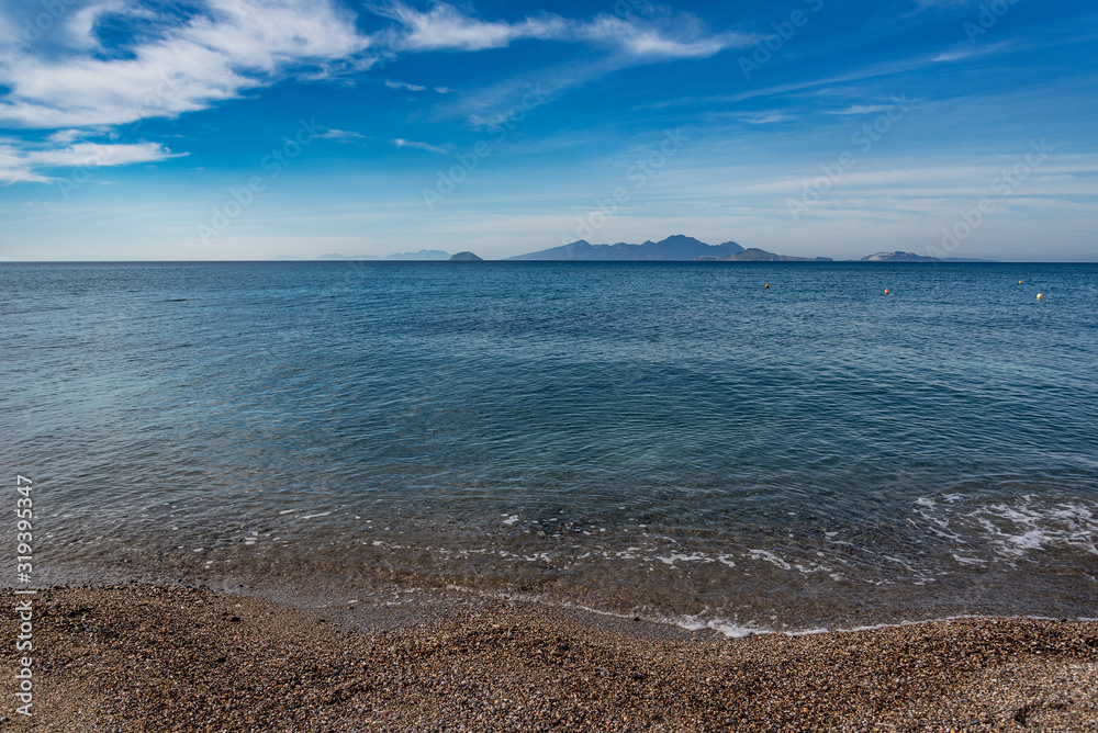Natural beach on Greece island.
