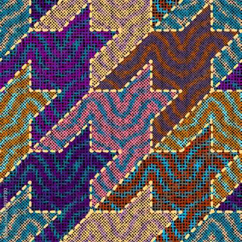 Imitation of a texture of rough canvas. Seamless pattern.