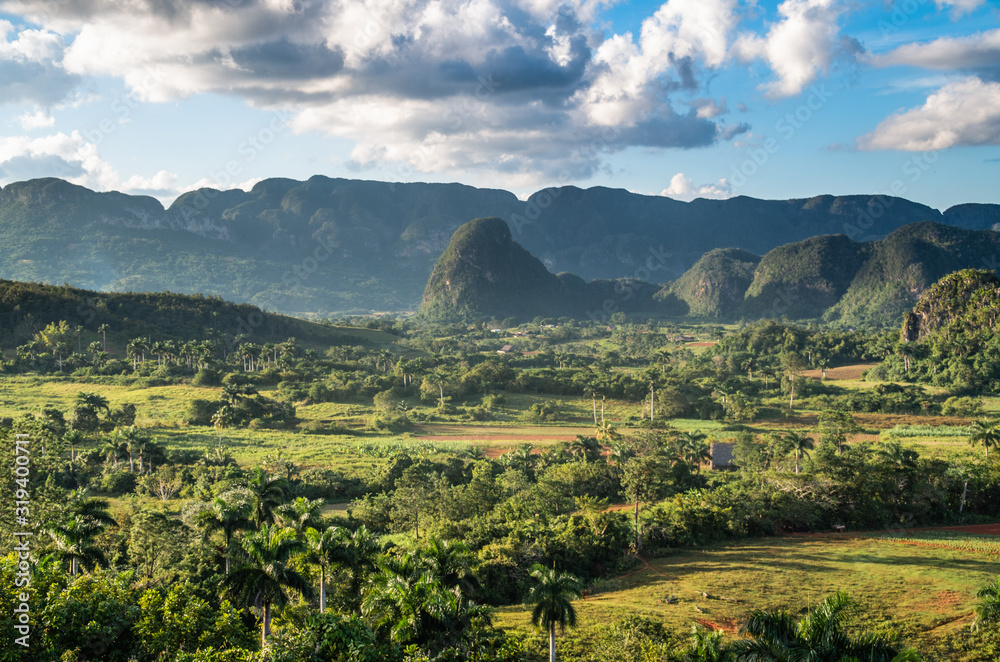 Beautiful view of mogotes in Vinales Valley, Cuba - known for tobacco plantations