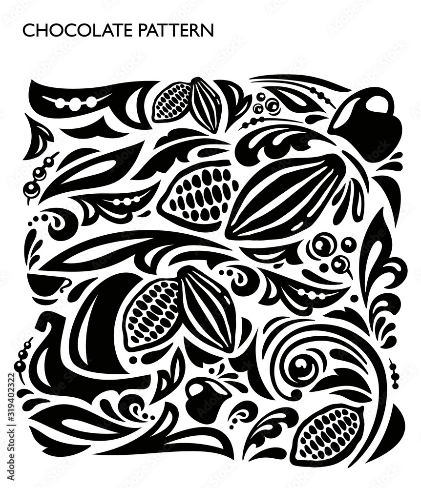 chocolate-ornament-seamless-pattern-cocoa-bean-and-nut-natural-organic-decorative-decor-chocolate-bar-label-design-textile-fabric-print-in-one-color-drawn-texture-stock-vector-adobe-stock