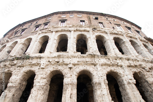 monument of ancient rome, marcellus theater. historical building of ancient rome, tourism and archeology photo