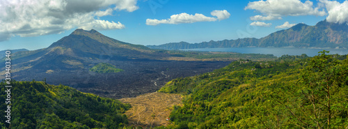 panorama of famous volcano Gunung Batur. Bali. Indonesia landscape. photo