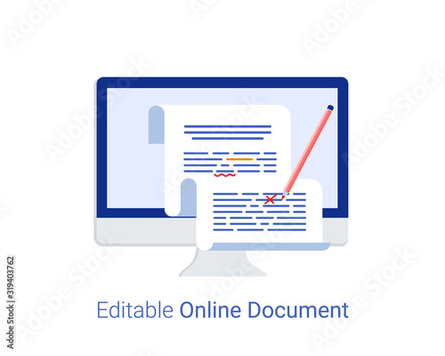 Editable online document concept.