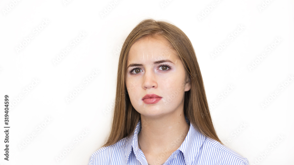 Henna eyebrow tinting. Design before and after. Girl in a beauty salon. Gentle facial skin care. Safe cosmetic procedures Henna eyebrow tinting. Design before and after. Girl in a beauty salon. Gentle facial skin care. Safe cosmetic procedures