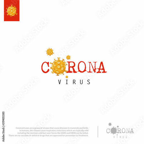 Letter  O  became the corona virus symbol. Red and yellow colors as symbol of China.
