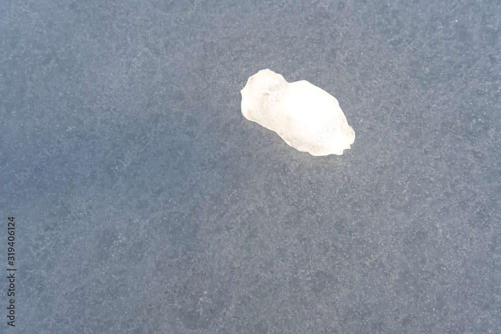 White ice on the background of the ice surface White ice on the background of the ice surface