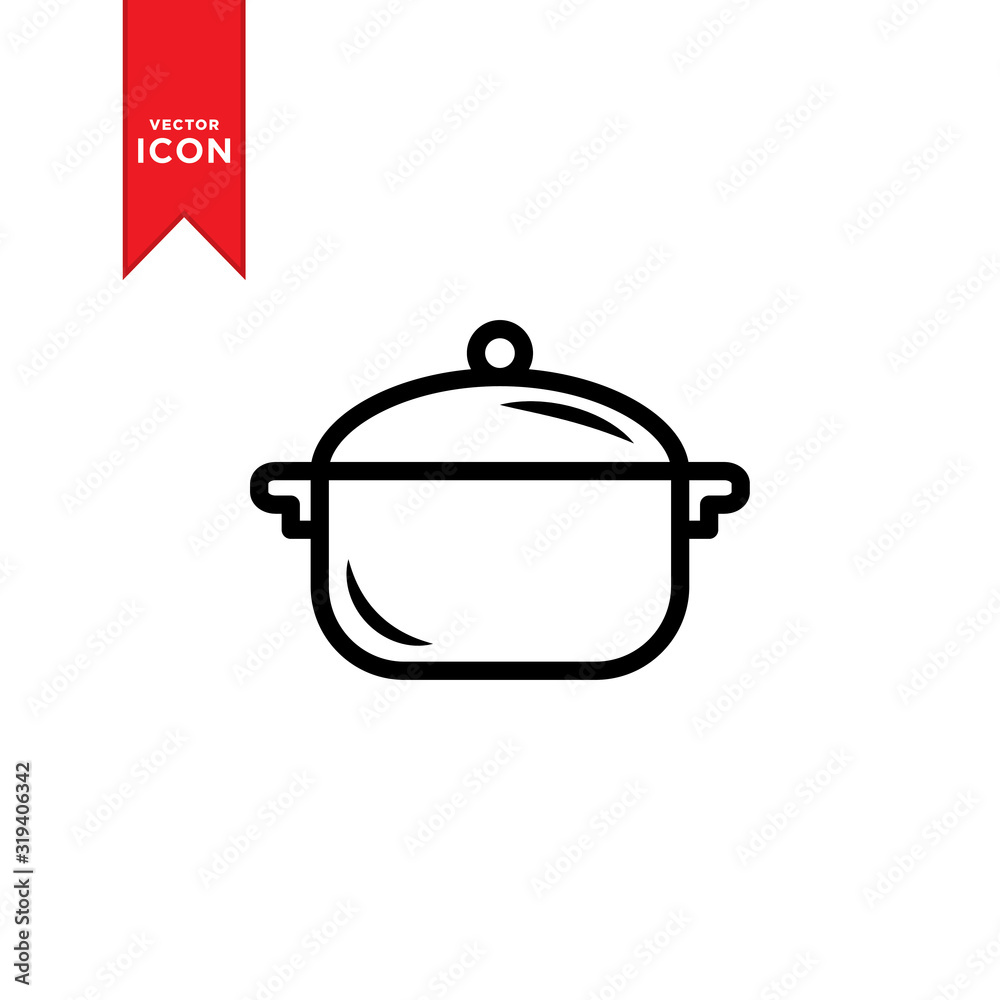 Sauce pan icon vector. Simple design on white background. Sauce pan icon vector. Simple design on white background.