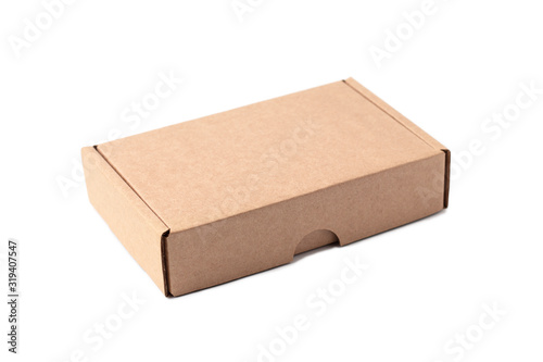 Craft package brown box isolated on a white background © Zigmar Stein