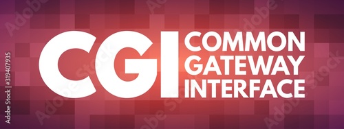 CGI - Common Gateway Interface acronym, technology concept background