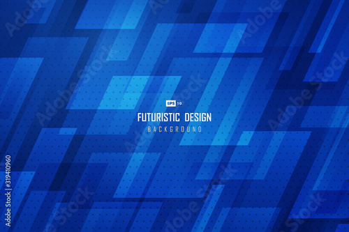 Abstract gradient technology blue sheet overlap pattern design with halftone decorative background. illustration vector eps10