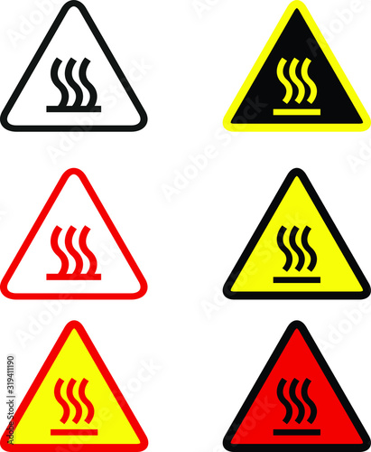 hot icon set caution fire 