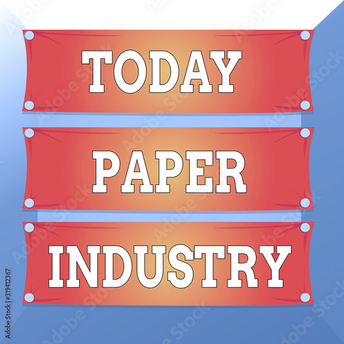 Conceptual hand writing showing Paper Industry. Concept meaning industry of analysisufacturing and selling cellulosebased product Wooden panel attached nail on colorful background plank wood photo