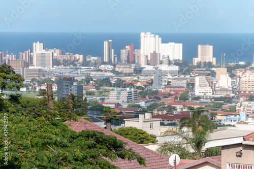 Durban-South Africa-January 2020-A view of durban central, glenwood, and the ocean in the distance photo