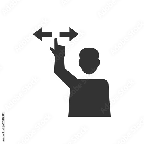 Business direction making icon