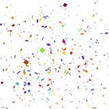 Vector illustration of a colorful party background with confetti.