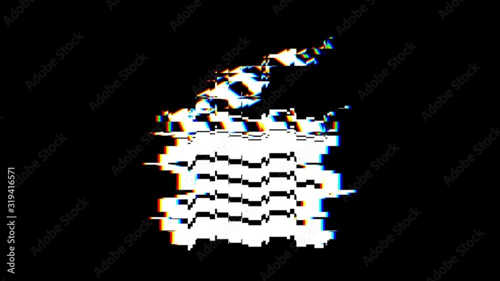 Clapperboard symbol. Glitch overlay. transition effect.