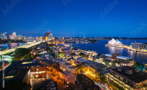 Fototapeta Naklejka Na Ścianę i Meble -  Aerial view of Sydney with Harbour Bridge, Australia