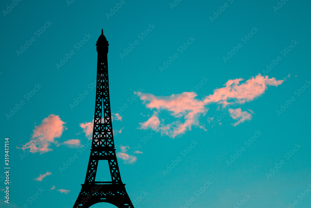 Effel tower on sky background