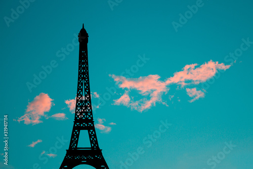 Effel tower on sky background