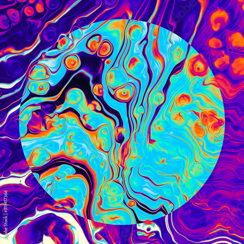 Trendy holographic fluid cover art