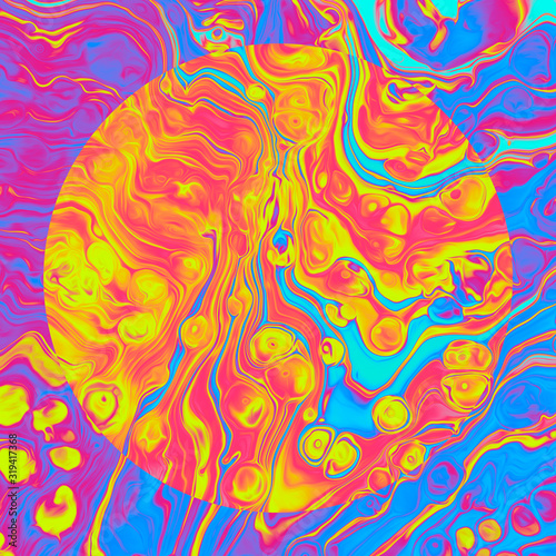 Bright colorful fluid graphic cover art