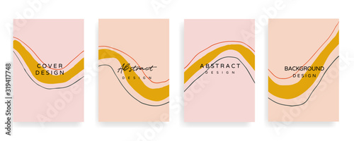 Social media Posts and Stories Template, textures and shapes for Organic design cover, Linocut Elements , invitation, party invite card template, creative minimal trendy style Vector illustration.	