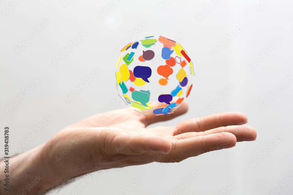 Digital icons with colorful dialog speech bubbles. Digital icons with colorful dialog speech bubbles.