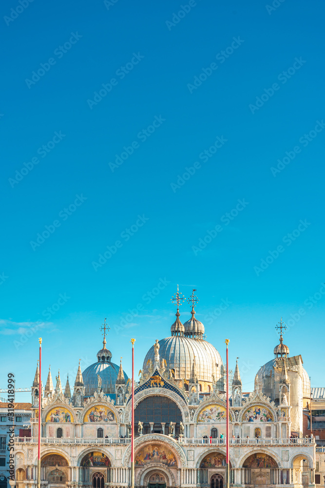 VENICE, ITALY - December 21, 2017 : St Mark's Campanile in Venice, ITALY
