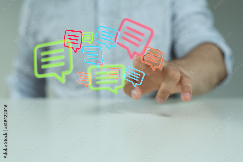 ilustration of a communication concept. The word communication with colorful dialog speech . ilustration of a communication concept. The word communication with colorful dialog speech .