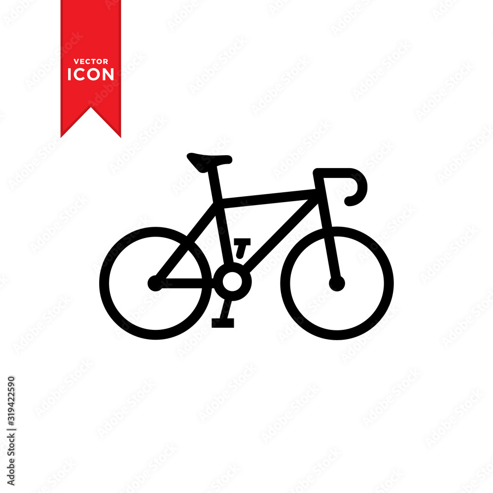 Fototapeta premium Bicycle icon vector. Simple design on white background.