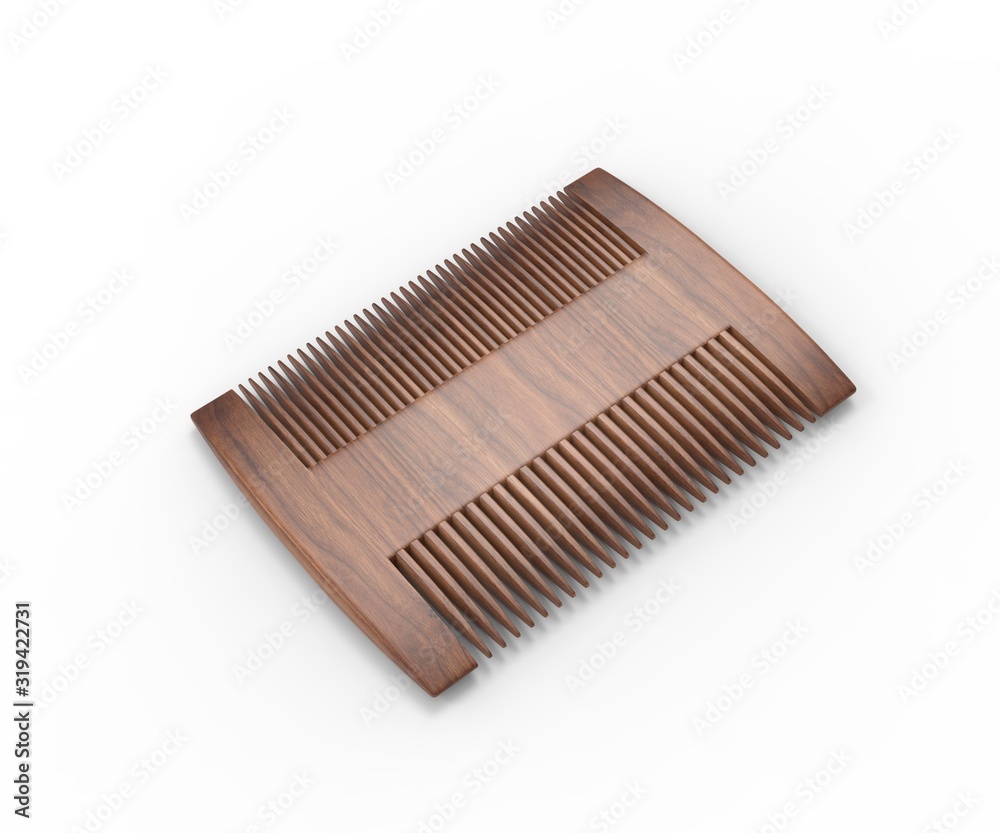 Blank Two Sided Hair And Beard Comb For branding. 3d render illustration. Blank Two Sided Hair And Beard Comb For branding. 3d render illustration.