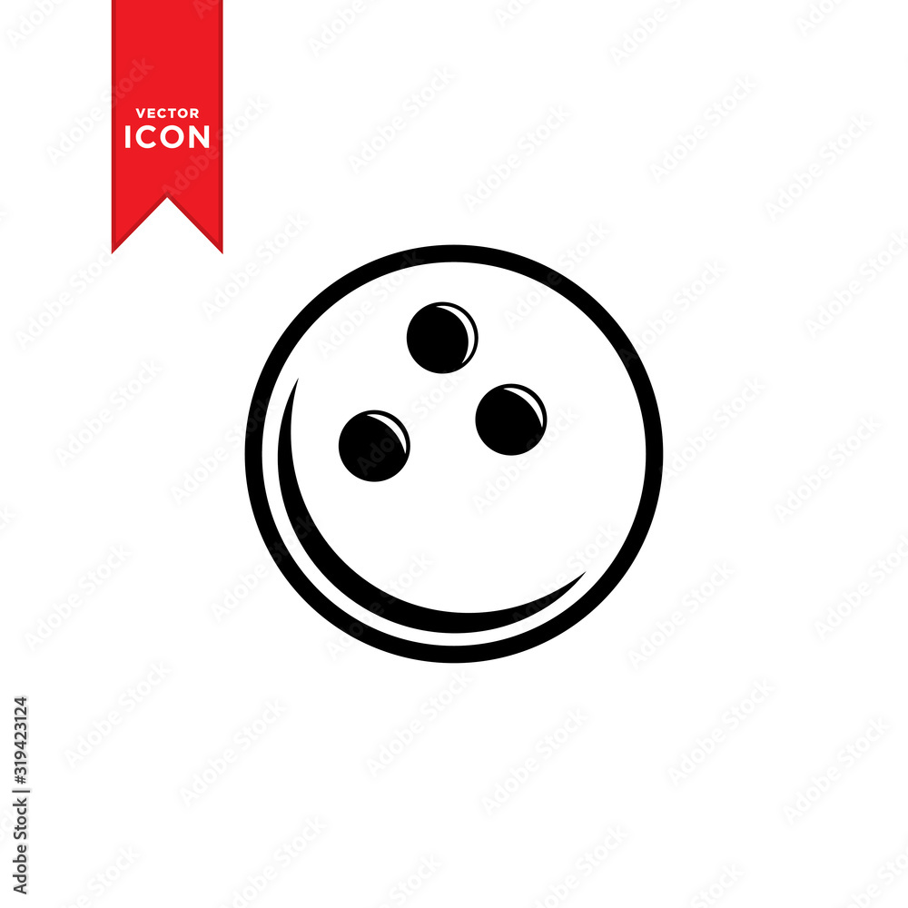 Fototapeta premium Bowling ball icon vector. Simple design on white background.