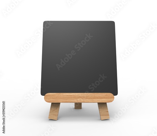 Fototapeta Naklejka Na Ścianę i Meble -  Advertising picture calendar display blank art board  mini easel wooden stand or standee template mock up. 3d render illustration.