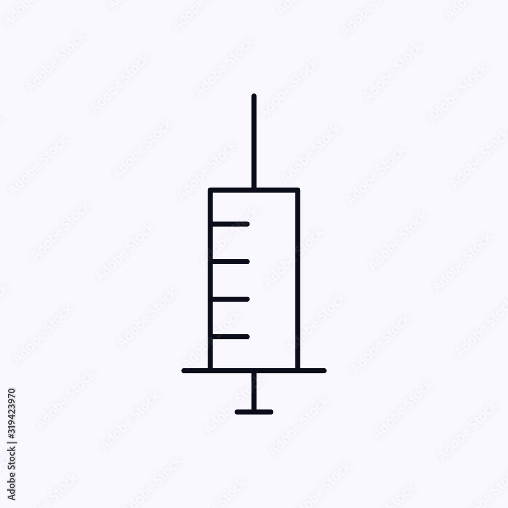 Syringe icon thin line isolated Syringe icon thin line isolated
