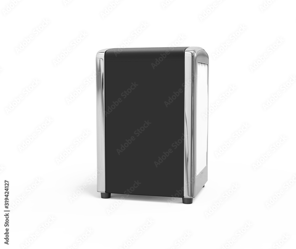 Blank napkin holder for promotional branding. 3d render illustration. Blank napkin holder for promotional branding. 3d render illustration.
