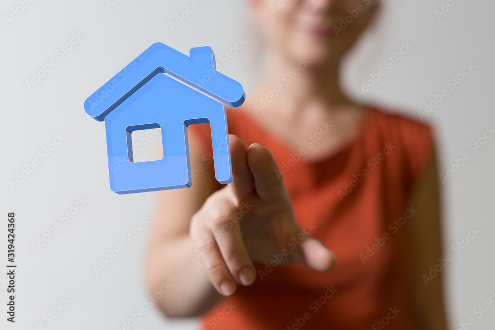 House, Residential Structure, Human Hand. concept. House, Residential Structure, Human Hand. concept.