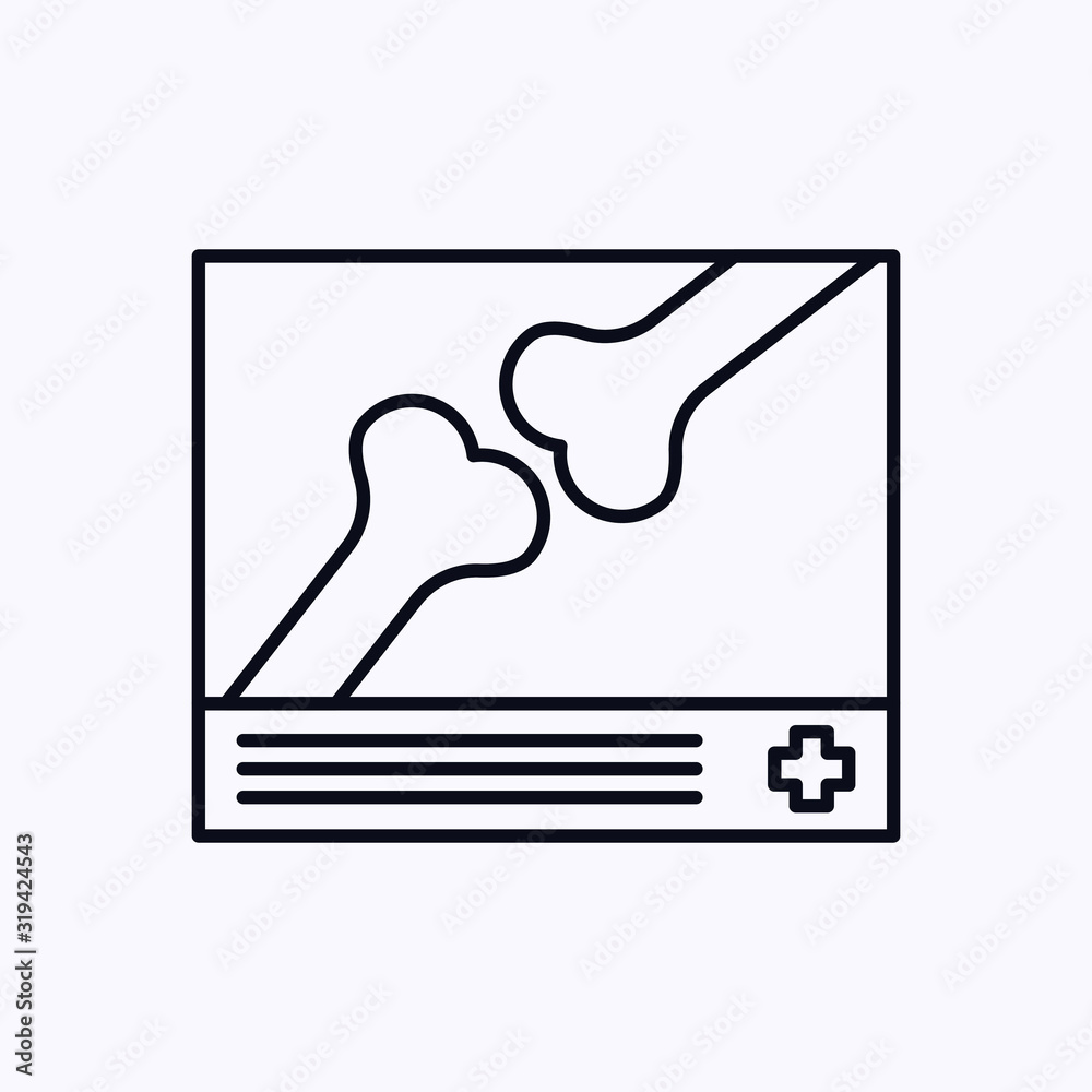 Human bone x-ray thin line