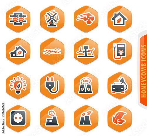 Alternative energy icons set