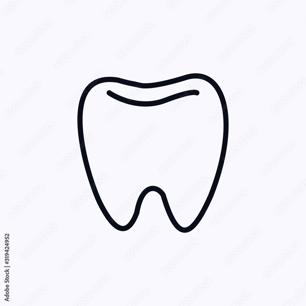 Tooth icon thin line isolated Tooth icon thin line isolated