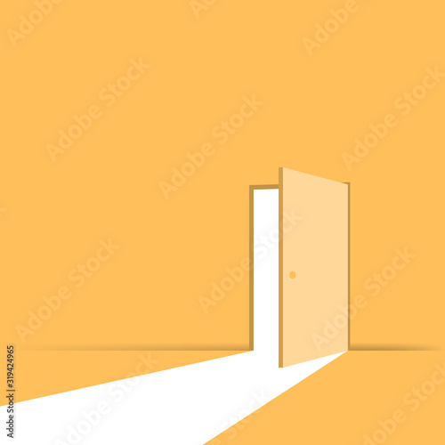 Obraz na płótnie Open door. Symbol of new career. Vector w salonie
