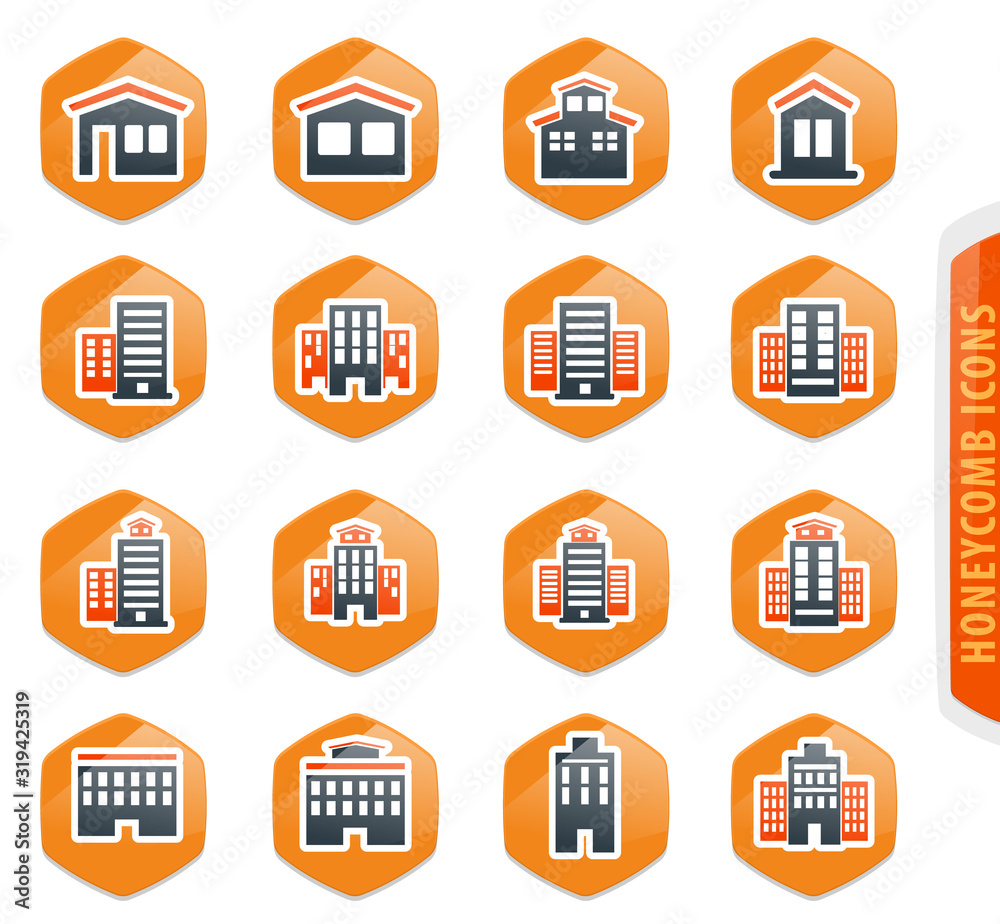 Buildings icons set