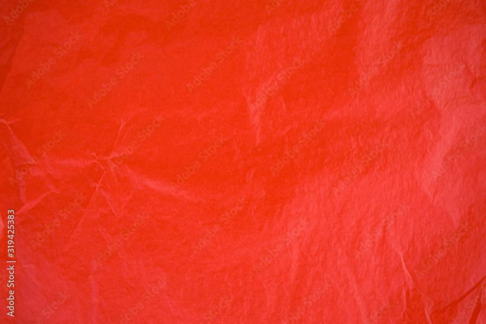 red paper crumpled abstract background