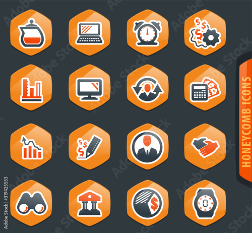 Business management and human resources icons set