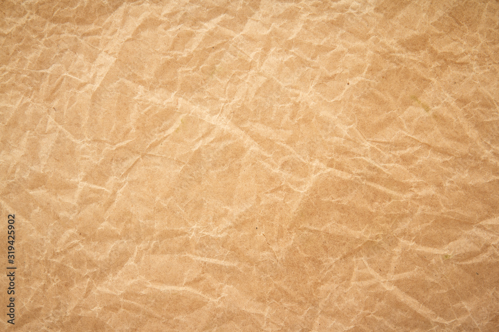 Fototapeta premium Brown wrinkle recycle paper background
