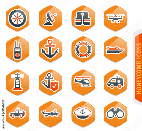 Coast Guard icons set