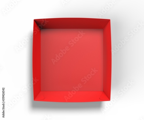 Blank craft tray for food items and branding. 3d render illustration.