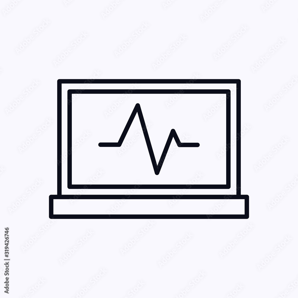Electrocardiogram Machine icon thin line Electrocardiogram Machine icon thin line